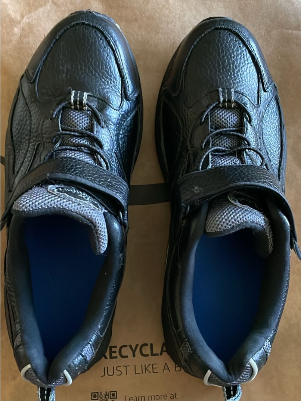 Men's Black Casual Sneakers with Hook-and-Loop Strap